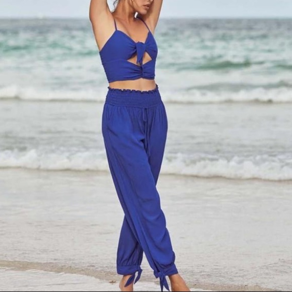 The Jetset Diaries dancing in the moonlight cobalt blue pants small